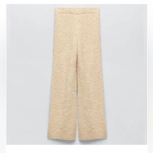 Zara Sand Bouclé Knit Pants